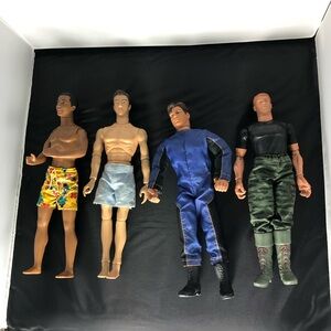 Action Figures Ken GI Joe Dolls with outfits set of 4